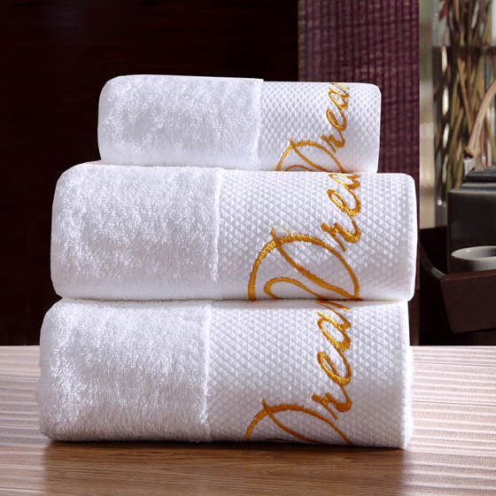 Towels and bath towels five-star hotel platinum forged series bath towel set blue rattan three-piece set