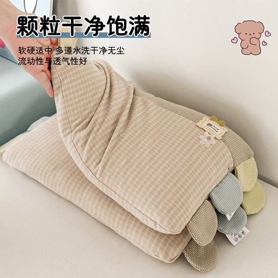 Children's cartoon buckwheat pillow core protects the cervical vertebra and helps sleep, soothing hard pillow for students aged 3 to 6 years and above for naps