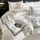 Double-sided four-piece ice silk high-end light luxury set