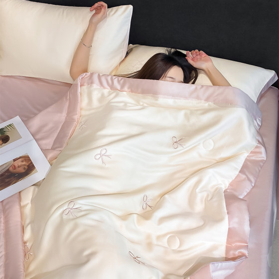 Cooling summer quilt four-piece set plus pillow core six-piece summer ice silk summer cooling quilt air-conditioned thin quilt complete set