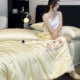 Summer cooling ice silk summer cool quilt set of four pieces silky naked sleeping single thin quilt dormitory air conditioning quilt core set
