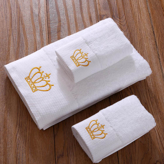 Towels and bath towels five-star hotel platinum forged series bath towel set blue rattan three-piece set
