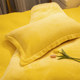 Plush four-piece set, double-sided velvet, warm yellow quilt cover, simple coral velvet plus velvet, winter sheets, winter style velvet