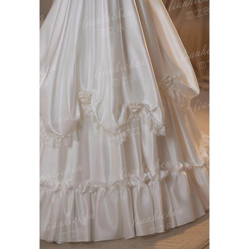 恋之辰法式古董出门复古缎面2025新款轻婚纱在逃公主港风旅拍影楼,淘宝优惠券,粉丝福利购,淘宝优惠卷