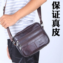 Genuine leather single shoulder bag Mens bag Obliquely Satchel Business Fashion Mens Bag Bull Leather Backpack Summer Pouch portable Multi-layer
