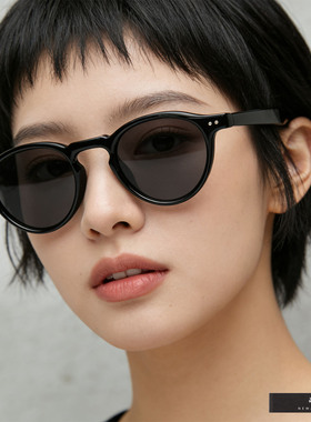 复古小圆框偏光太阳镜男女潮
