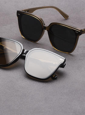 大框方形ins复古橄榄绿墨镜韩版