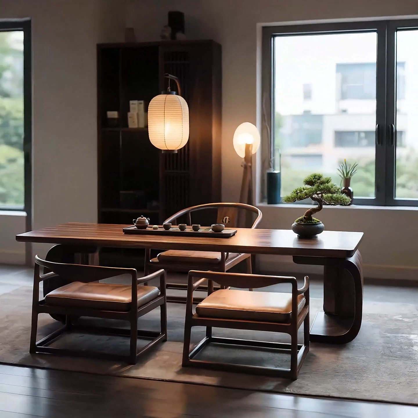 宋式风格茶桌椅组合客厅家用别墅简约国风黑胡桃白蜡木办公室茶台,淘宝优惠券,粉丝福利购,淘宝优惠卷