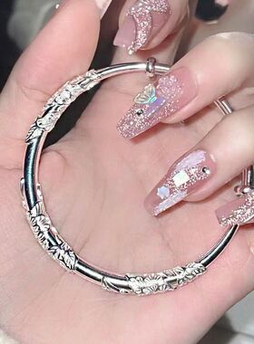 光面抽拉手镯女简约风设计感轻奢学生闺蜜镯子气质高级感手环