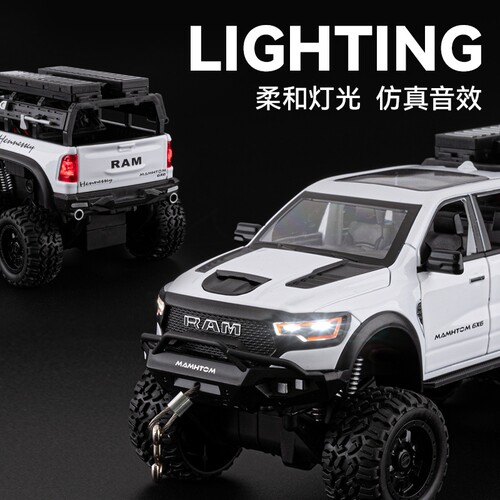1:24道奇猛犸象皮卡车模仿真合金汽车模型儿童玩具车 - 图2