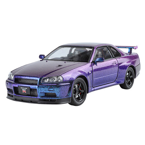 大号日产GTR-R34合金车模仿真儿童玩具车跑车男孩小汽车摆件模型 - 图3