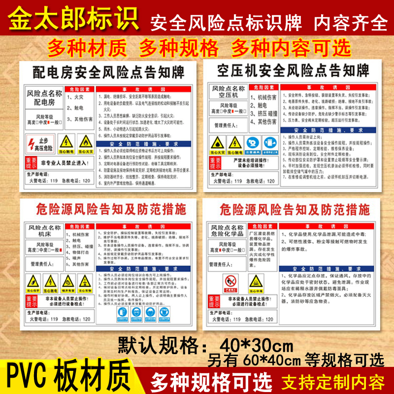 配电房安全风险点告知牌当心触电有电危险警示