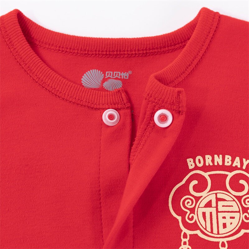 贝贝怡新生儿哈衣宝宝满月服内衣 bornbay贝贝怡连身衣/爬服/哈衣