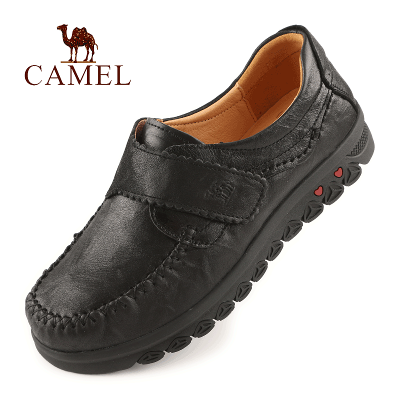 Camel/骆驼女鞋秋季新款头层牛皮真柔软舒适士平底休闲妈妈单鞋子,淘宝优惠券,粉丝福利购,淘宝优惠卷