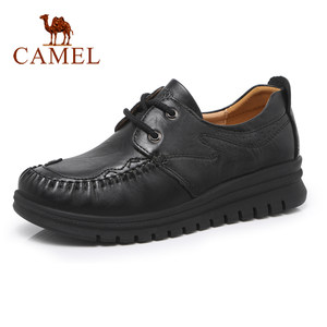 Camel/骆驼女鞋春2025秋季新款厚底女士休闲皮鞋女单鞋真皮妈妈鞋