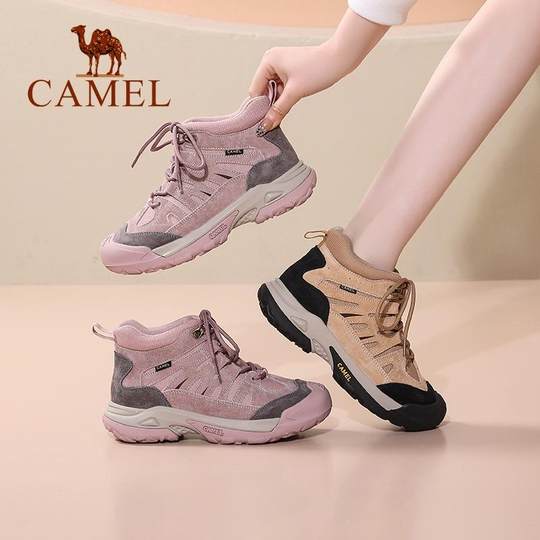 Camel/骆驼女鞋2025冬季新款户外高帮工装鞋休闲登山鞋厚底徒步鞋