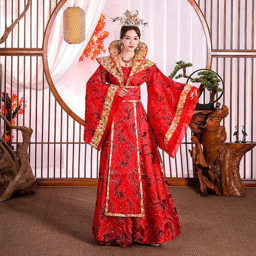 唐朝贵妃公主古装汉服女成人新款红色宫廷古代皇后娘娘服装杨贵妃 - 图3