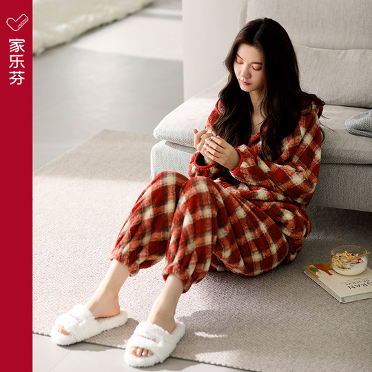 Carrefen women's half-velvet pajamas