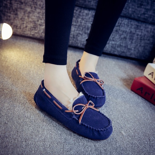 瞌睡豆社会豆豆鞋女真皮原宿保暖毛毛棉鞋加绒冬季雪地靴一脚蹬,淘宝优惠券,粉丝福利购,淘宝优惠卷