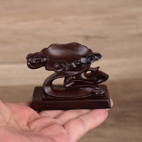 d008实木凹槽奇石底座免挖槽石头祥云托架泰山太湖石葫芦底托摆件 - 图3