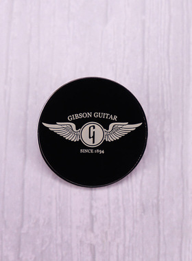 Gibson Guitar 吉普森吉他翅膀圆形乐器金属徽章胸针配饰 Pins