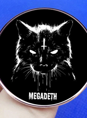 Megadeth麦加帝斯胸针黑猫摇滚乐队别针胸章金属合金徽章配饰