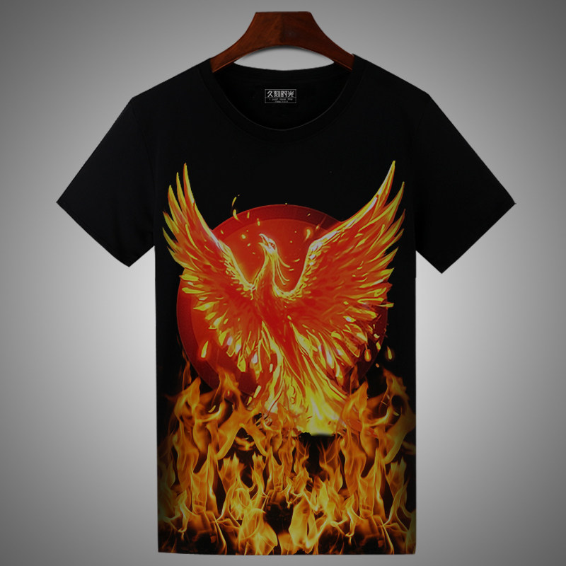 凤凰涅盘短袖男女春夏半截袖文化衫 久刻时光T恤