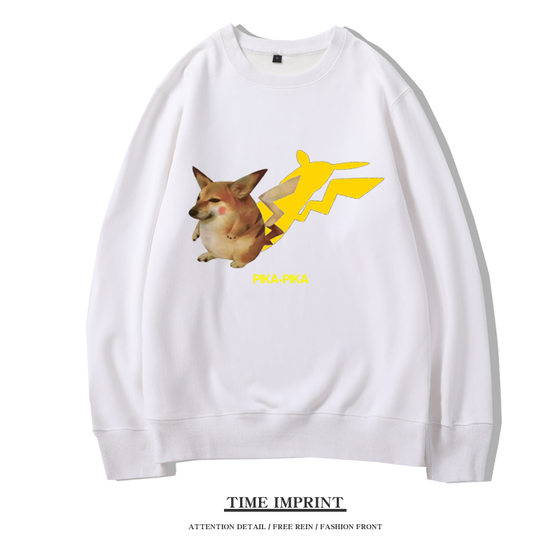 谢谢你狗子cheems比卡丘联名卫衣男女秋季外套潮长袖T恤小伙衣服