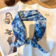 Travel landscape ink painting small square scarf silk scarf for women spring and autumn all-match fashion scarf hair accessories turban summer