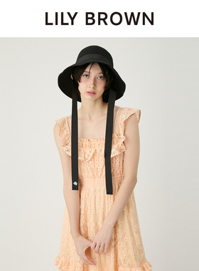 LILY BROWN2026春夏新品度假风飘带编织草帽圆顶遮阳帽LWGH262340