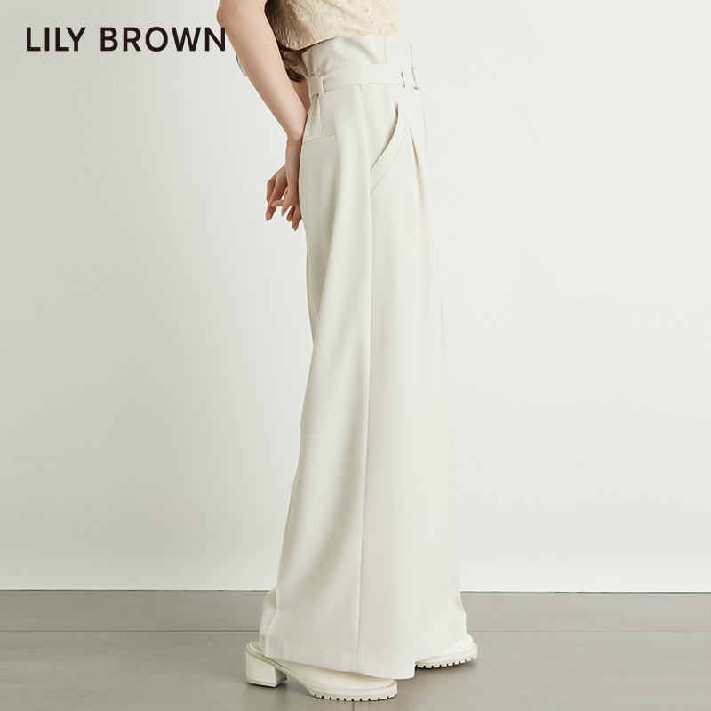 LILY BROWN2024春夏新品 通勤气质温柔高腰直筒休闲裤LWFP241063