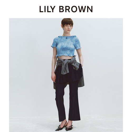 LILY BROWN秋冬款 气质设计微喇两件套百褶裙裤LWFP244042 - 图1