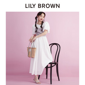 LILY BROWN2024春夏新品 气质针织雪纺拼接假2件连衣裙LWFO241108