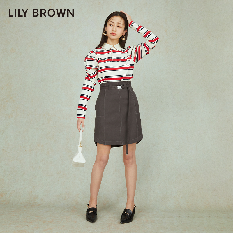 LILY BROWN春夏款学院风初恋蓝条纹百搭T恤上装LWCT231064 - 图2