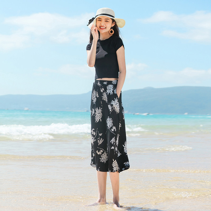 高腰夏季家居裤宽松冰丝棉绸阔腿裤 贰点壹肆休闲裤