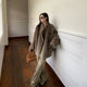 Reversible fur one-piece horn button coat
