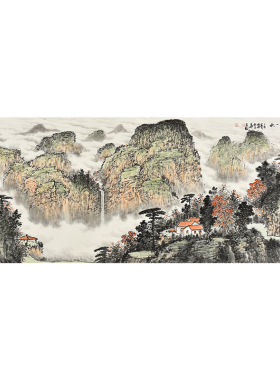 名家纯手绘青绿山水画原创艺术