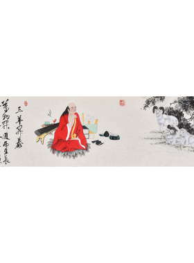 名师手绘字画真迹罗汉图禅意画