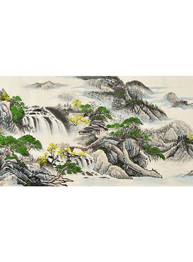 名家纯手绘字画2.4米巨幅山水画