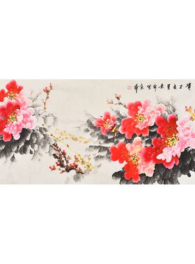 名家纯手绘花鸟画牡丹