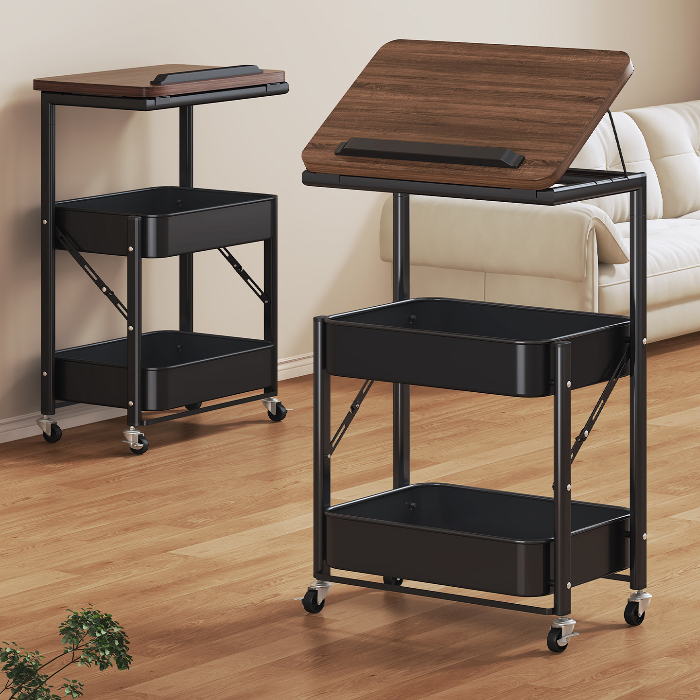 移动小推车零食置物架落地客厅沙发茶几边几收纳架卧室床边床头柜,淘宝优惠券,粉丝福利购,淘宝优惠卷