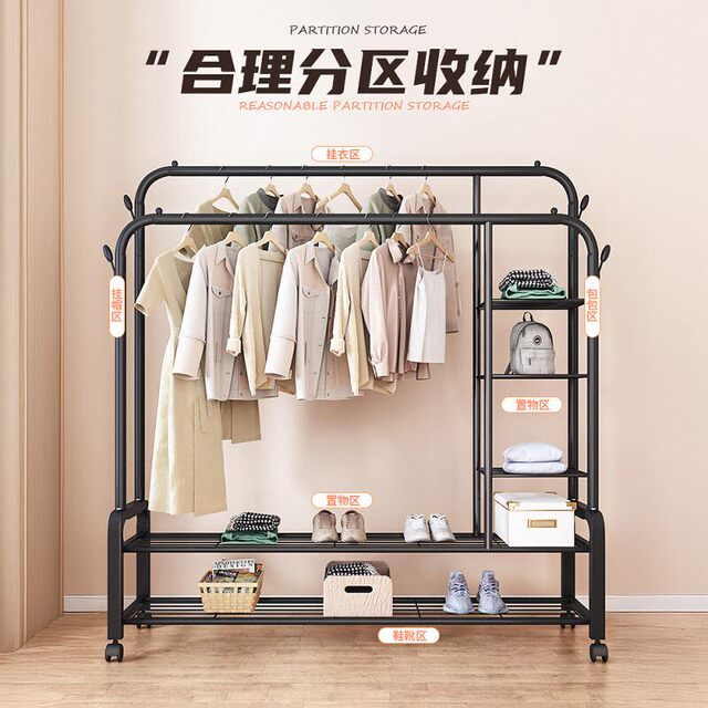 Floor-standing and removable clothes hanger