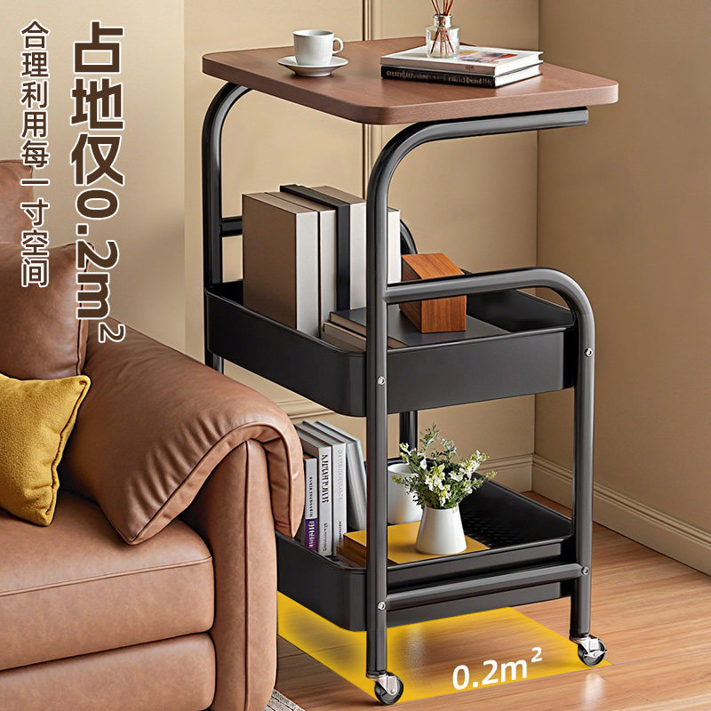 小推车置物架落地零食收纳架可折叠移动置物架床头置物架客厅茶几,淘宝优惠券,粉丝福利购,淘宝优惠卷