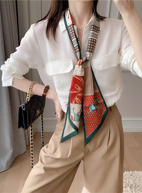 女百搭西装衬衫丝巾毛衣链职业