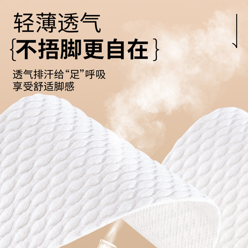 一次性鞋垫木浆吸汗透气防臭男女士超薄光脚鞋垫防滑柔软舒适单鞋 - 图0