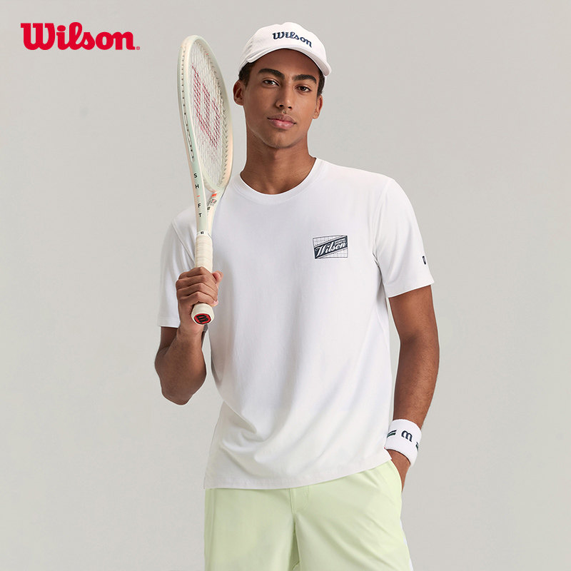 Wilson威尔胜官方夏季男士百搭简约舒适亲肤网球运动舒适短袖T恤,淘宝优惠券,粉丝福利购,淘宝优惠卷