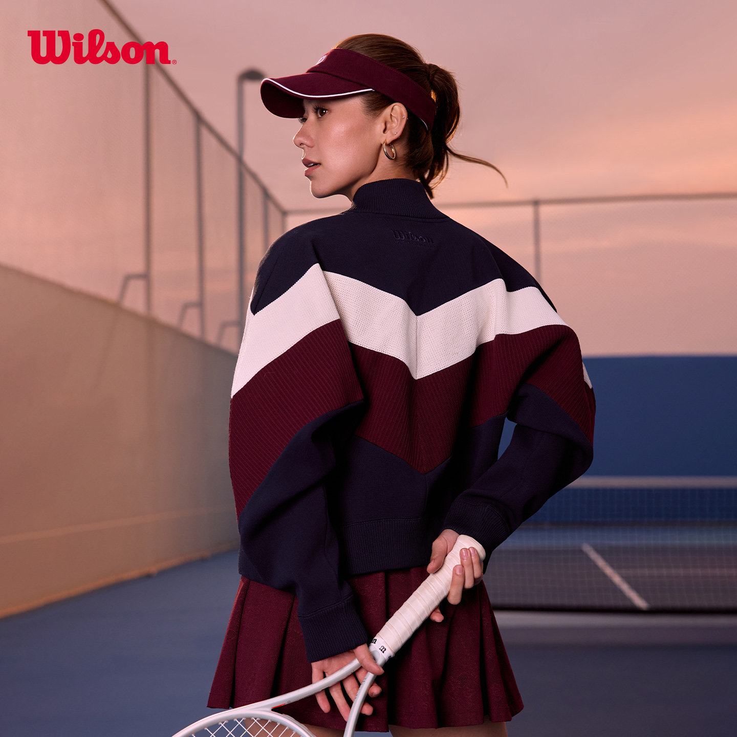 Wilson威尔胜官方26年春季新款女士拉链宽松网球运动针织上衣外套,淘宝优惠券,粉丝福利购,淘宝优惠卷