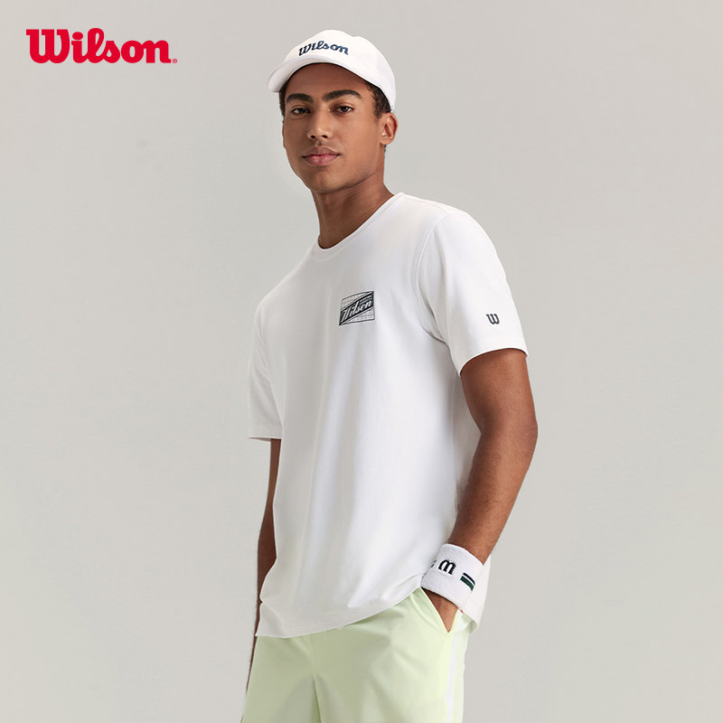 Wilson威尔胜官方夏季男士百搭简约舒适亲肤网球运动舒适短袖T恤,淘宝优惠券,粉丝福利购,淘宝优惠卷