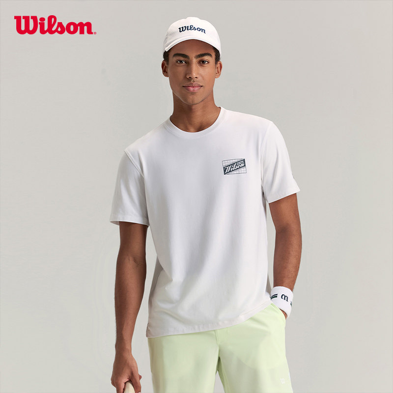 Wilson威尔胜官方夏季男士百搭简约舒适亲肤网球运动舒适短袖T恤,淘宝优惠券,粉丝福利购,淘宝优惠卷