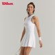 Wilson威尔胜官方夏季女士运动半拉链立领百褶紧身网球针织连衣裙